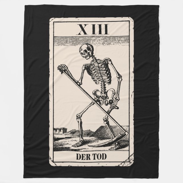 Der Tod / Death Tarot Card Fleecedecke (Vorderseite)