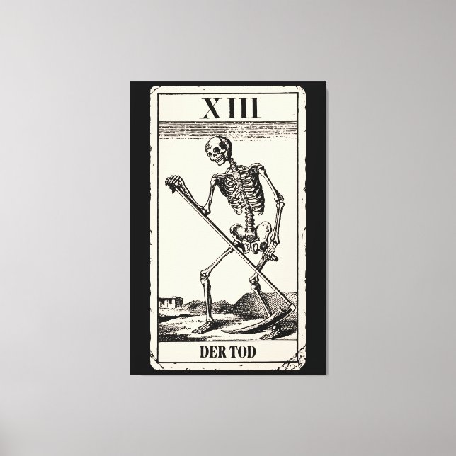 Der Tod / Death Tarot Card Leinwanddruck (Vorderseite)