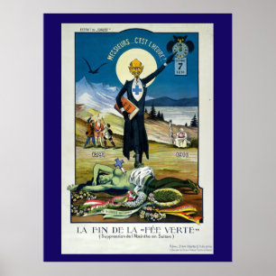 Der Tod der Grünen Märchen, Absinth Postkarte Poster