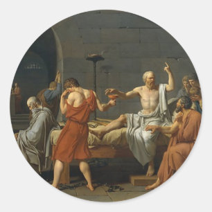 Der Tod des Sokrates Runder Aufkleber