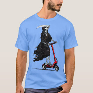 Der Tod fährt einen lebhaften EScooter T-Shirt