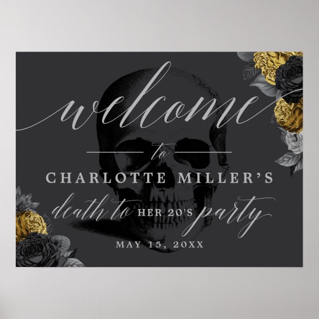 Der Tod in den 20er Jahren Begrüßungszeichen Gold  Poster (Vorne)