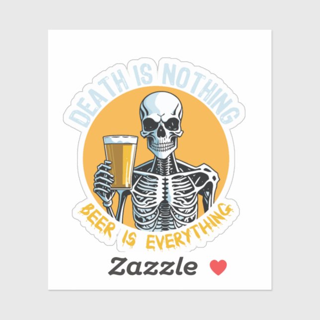 Der Tod ist nichts Beer ist überprüfend Aufkleber (Blatt)
