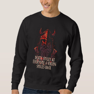 Der Tod lächelt Jedem Vintage Viking Retro Norse Sweatshirt
