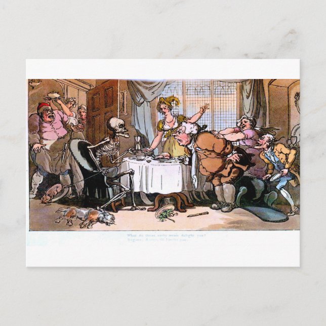 Der Tod macht diese wilden Mahlzeiten Freude Sie P Postkarte (Vorderseite)
