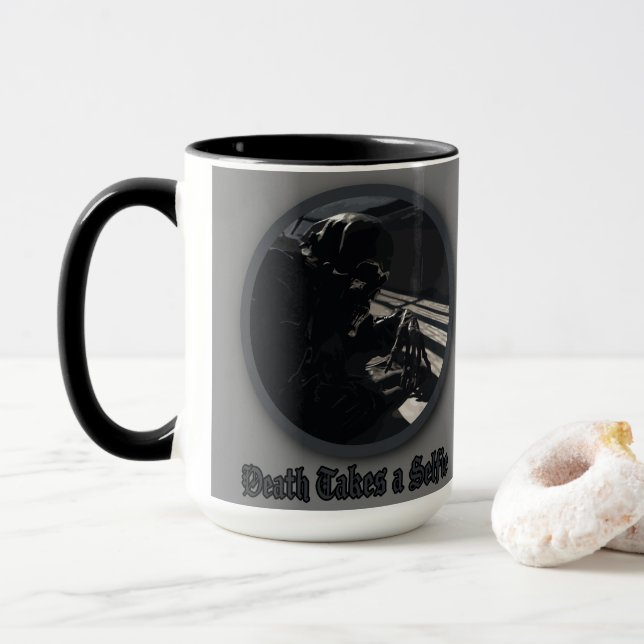 Der Tod nimmt sich selbst ein Tasse (Mit Donut)