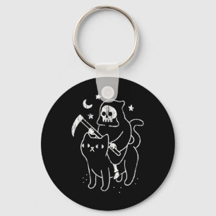 Der Tod reitet ein katzenlustiges Halloween-Kostüm Schlüsselanhänger