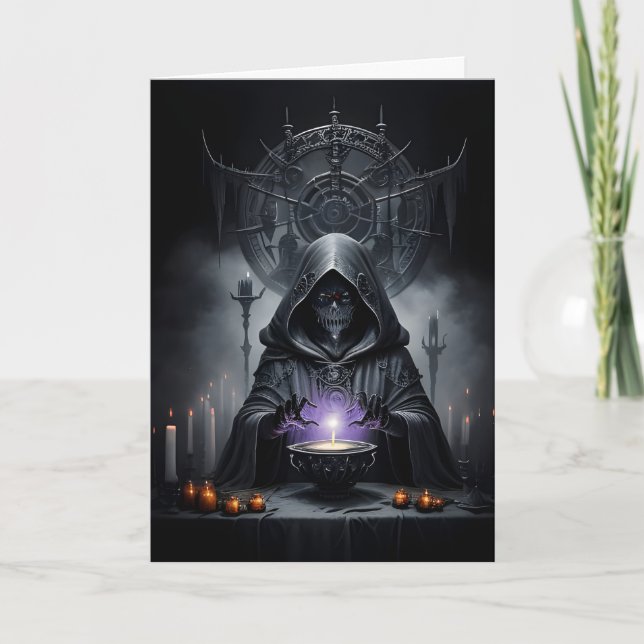 Der Tod sorgt für ein ZauberHalloween Karte (Vorderseite)