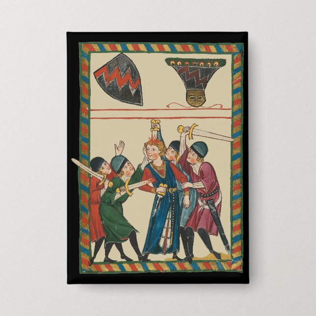 Der Tod von Reinmar von Brennenberg mittelalterlic Button (Vorderseite)