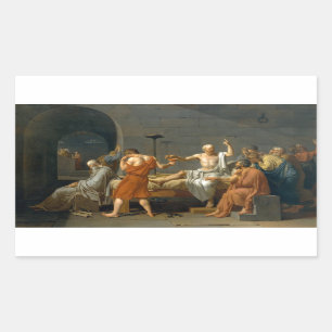 Der Tod von SOCRATES durch Jacques-Louis David Rechteckiger Aufkleber