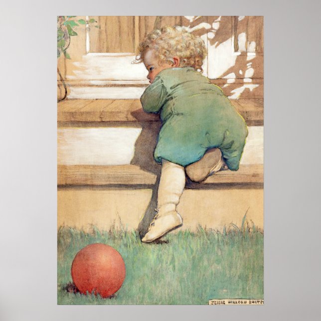 Der Toddling Baby Boy von Jessie Willcox Smith Poster (Vorne)
