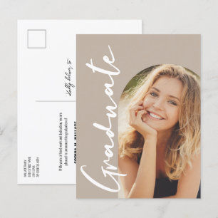 Der Ton des modernen Foto Earth Graduate Ankündigungspostkarte