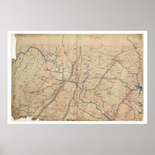 Der topographische Zivile Krieg der Washington DC  Poster