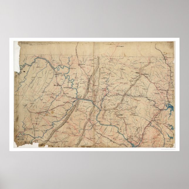 Der topographische Zivile Krieg der Washington DC  Poster (Vorne)