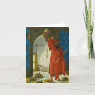 Der Tortoise Trainer, 1906 von Osman Hamdi Bey Dankeskarte