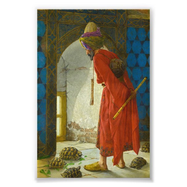 Der Tortoise Trainer, 1906 von Osman Hamdi Bey Fotodruck (Vorne)