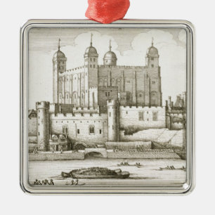 Der Tower von London, 1647 (Stich) Ornament Aus Metall
