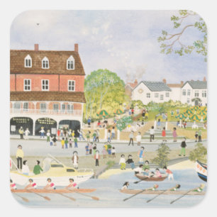 Der Towpath Walton-on-Thames Quadratischer Aufkleber