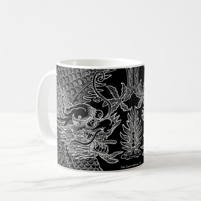 Der traditionelle chinesische Drache Zeichne Schwa Kaffeetasse (Vorderseite Links)