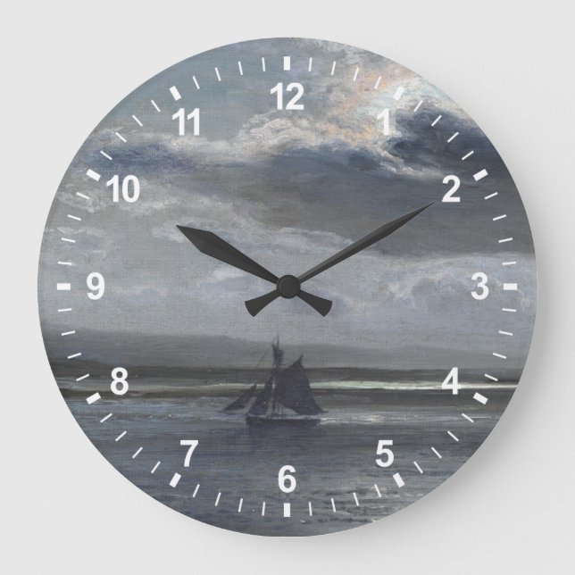 Der Traeth Mawr, Mondschein Große Wanduhr (Vorderseite)