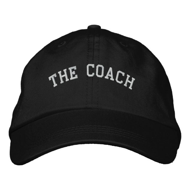 Der Trainer Basic anpassbar bestickte Cap Black Bestickte Baseballkappe (Vorderseite)