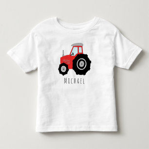 Der Traktor des personalisierten Jungen mit dem Na Kleinkind T-shirt