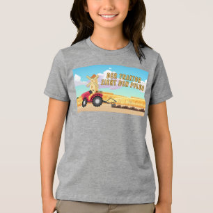 Der Traktor zieht den Pflug Tri-Blend Shirt