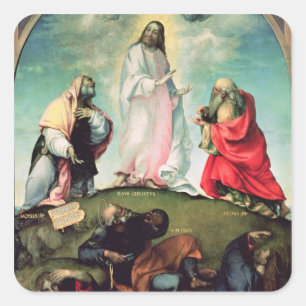 Der Transfiguration von Christus, c.1510-12 (Öl Quadratischer Aufkleber