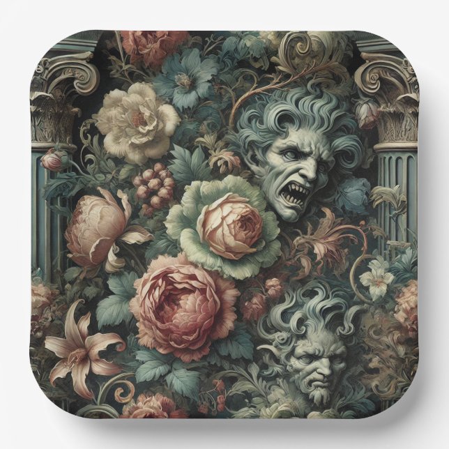 ⚰️ Der Trauerrat – Gothic Victorian Pappteller (Vorderseite)