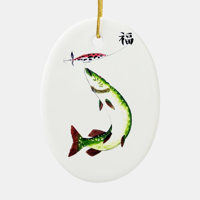 Der Traum der Pike-Fischer Keramikornament (Vorne)