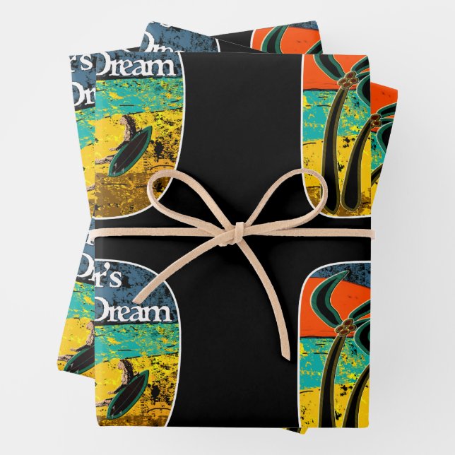 Der Traum eines Surfers Geschenkpapier Set (Beispiel)