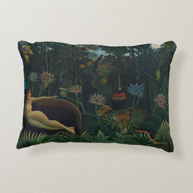 Der Traum (Le Reve Exotique) von Henri Rousseau Zierkissen (Rückseite)