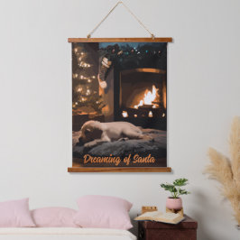 Der Traum vom Weihnachtsmann Wandteppich Mit Holzrahmen