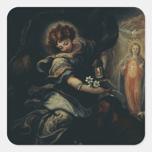 Der Traum von Saint Joseph Quadratischer Aufkleber (Vorderseite)