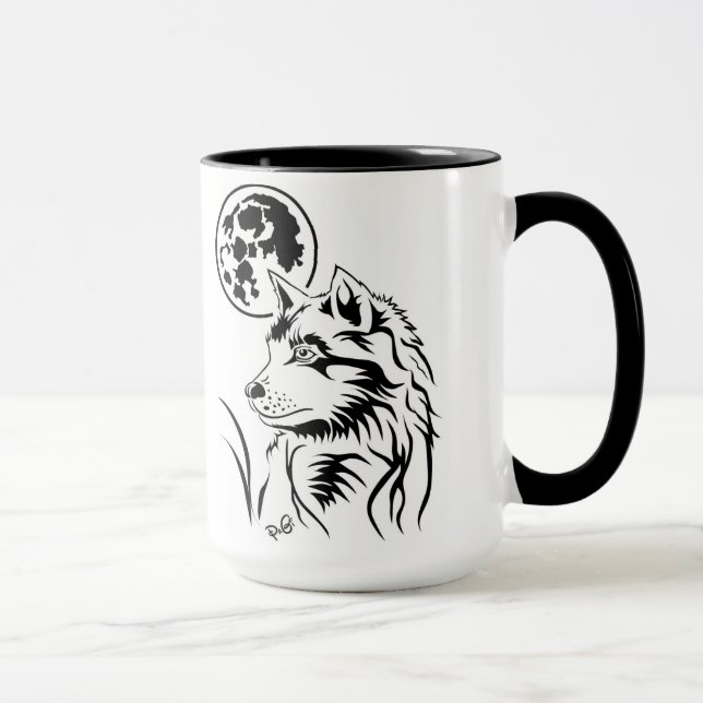 Der träumende junge Wolf Tasse (Rechts)