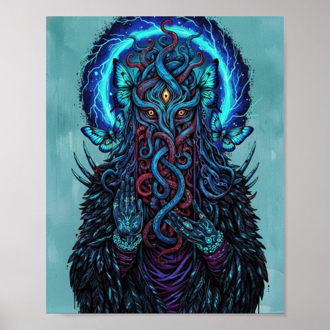 Der Traumweber - Psychedelische Dark Fantasy Wand  Poster (Vorne)