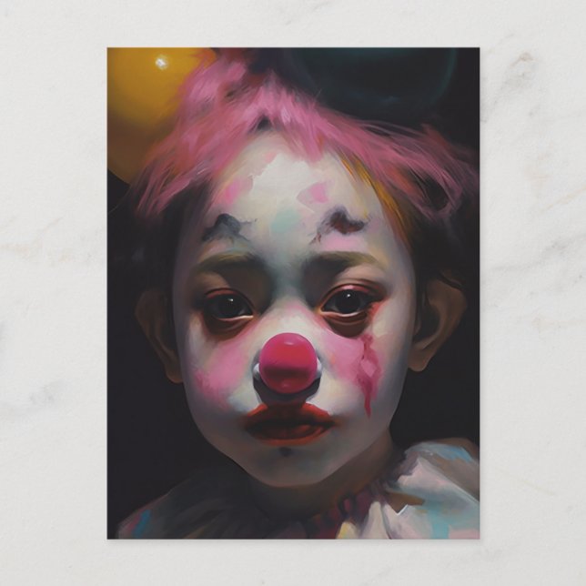 Der traurige Clown Postkarte (Vorderseite)