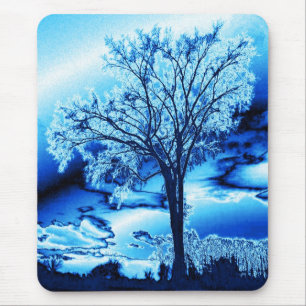 Der Tree in Ice Blue-Mausklick Mousepad