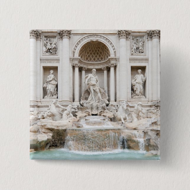 Der Trevi-Brunnen (italienisch: Fontana di Trevi) Button (Vorderseite)