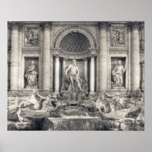 Der Trevi-Brunnen (italienisch: Fontana di Trevi) Poster