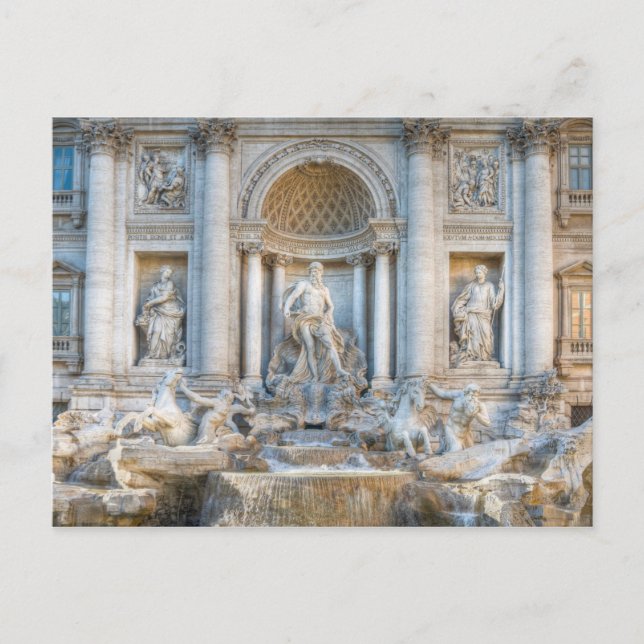 Der Trevi-Brunnen (italienisch: Fontana di Trevi)  Postkarte (Vorderseite)