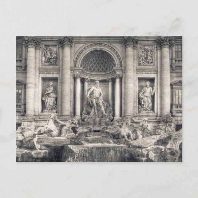 Der Trevi-Brunnen (italienisch: Fontana di Trevi)  Postkarte (Vorderseite)