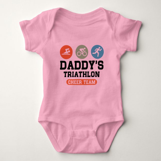 Der Triathlon-Beifall-Team des Vatis Baby Strampler (Vorderseite)