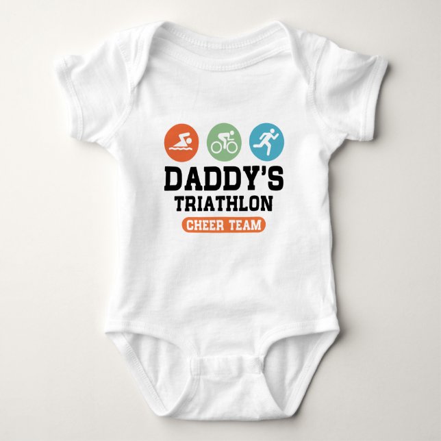 Der Triathlon-Beifall-Team des Vatis Baby Strampler (Vorderseite)