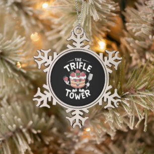 Der Trifle Tower Weihnachten Schneeflocken Zinn-Ornament