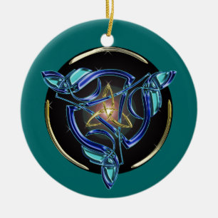 Der Triquetra Baum-Verzierungskreis Keramikornament