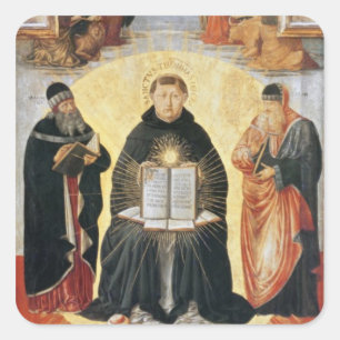 Der Triumph des hl. Thomas Aquinas Quadratischer Aufkleber