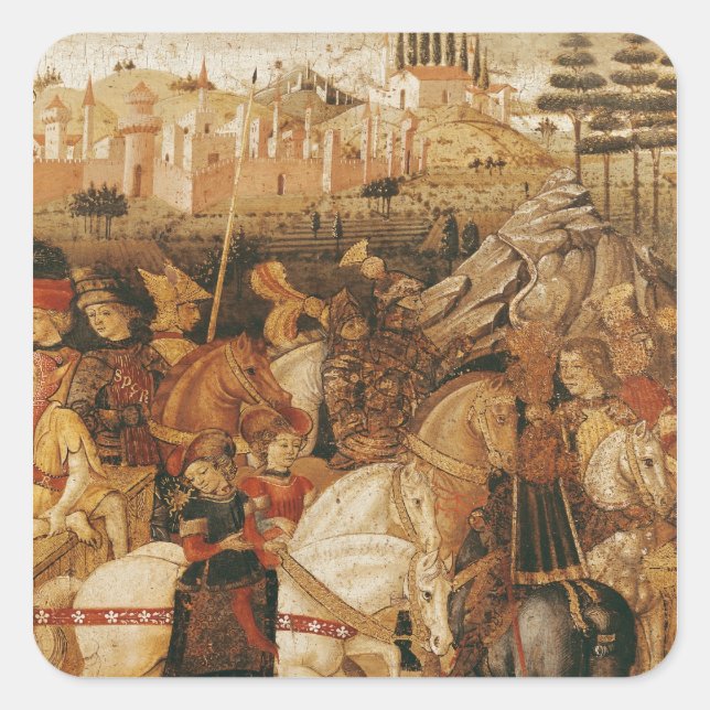 Der Triumph Julius Cäsars Quadratischer Aufkleber (Vorderseite)