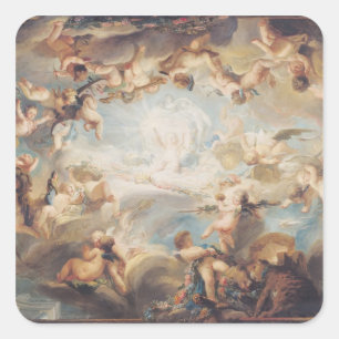 Der Triumph von Cupid über alle Götter, 1752 Quadratischer Aufkleber