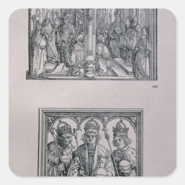 Der Triumphbogen von Kaiser Maximilian I Quadratischer Aufkleber (Vorderseite)